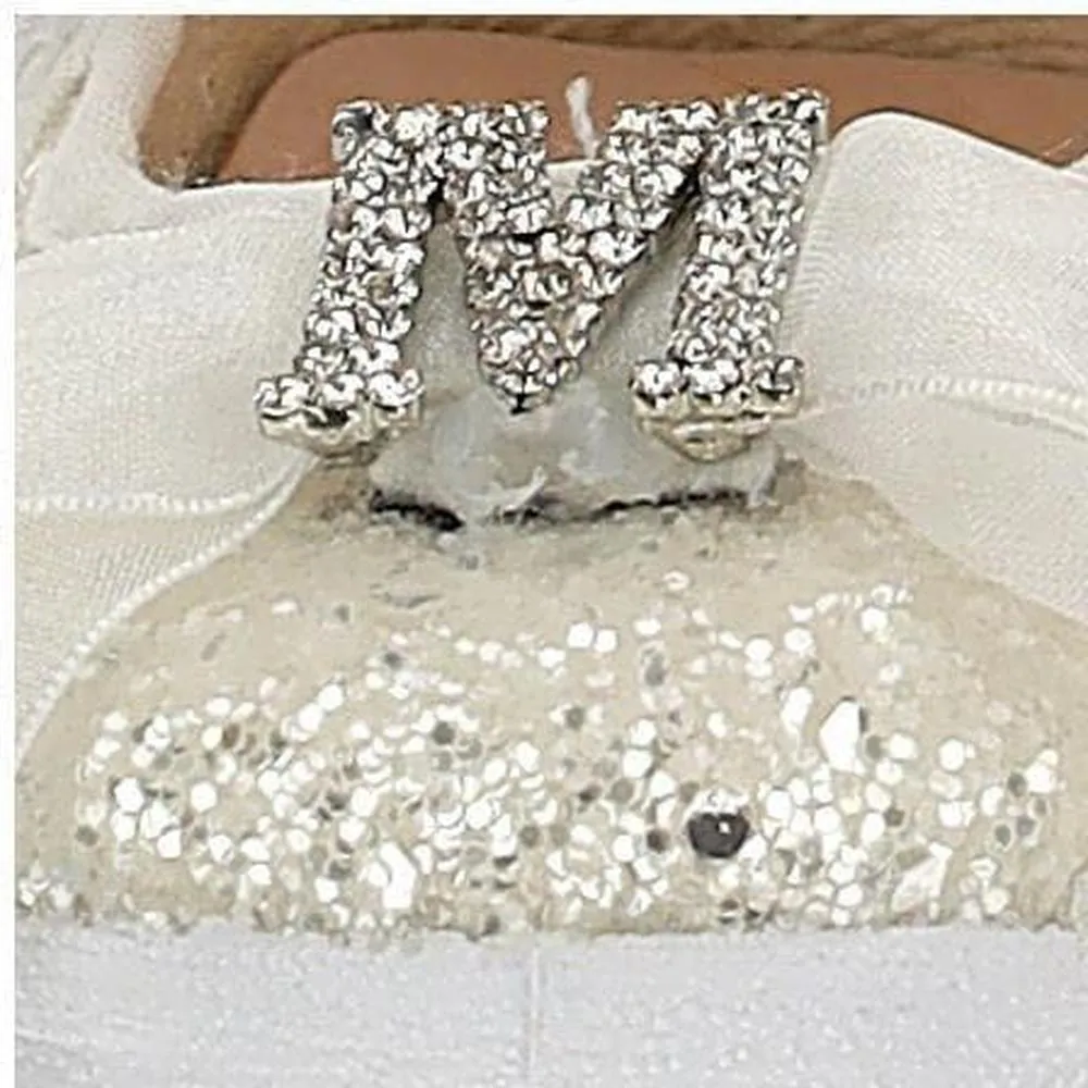 Girls White Glitter Ballerina Shoes