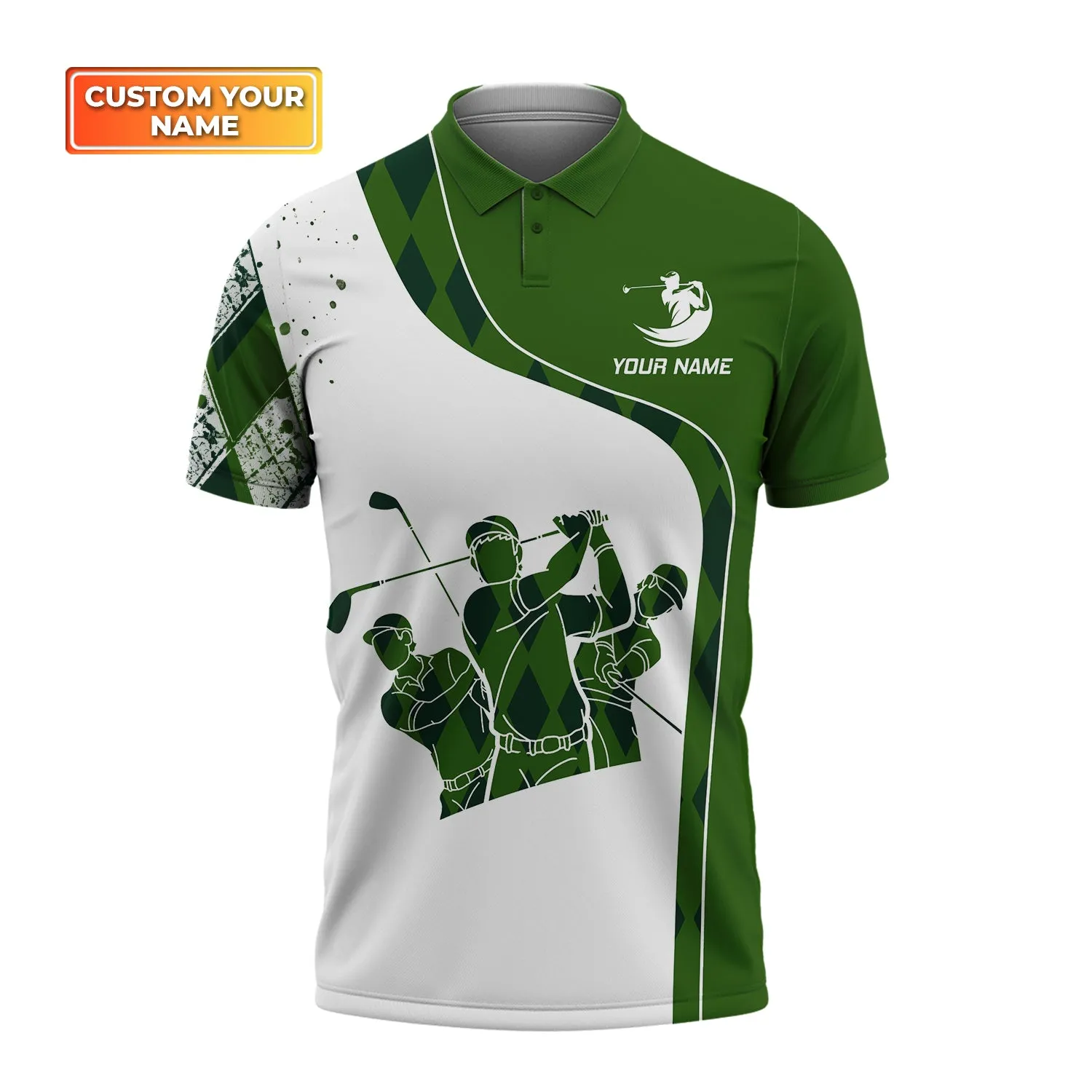 Golf – Personalized Name 3D Polo Shirt – Golf nvnh01