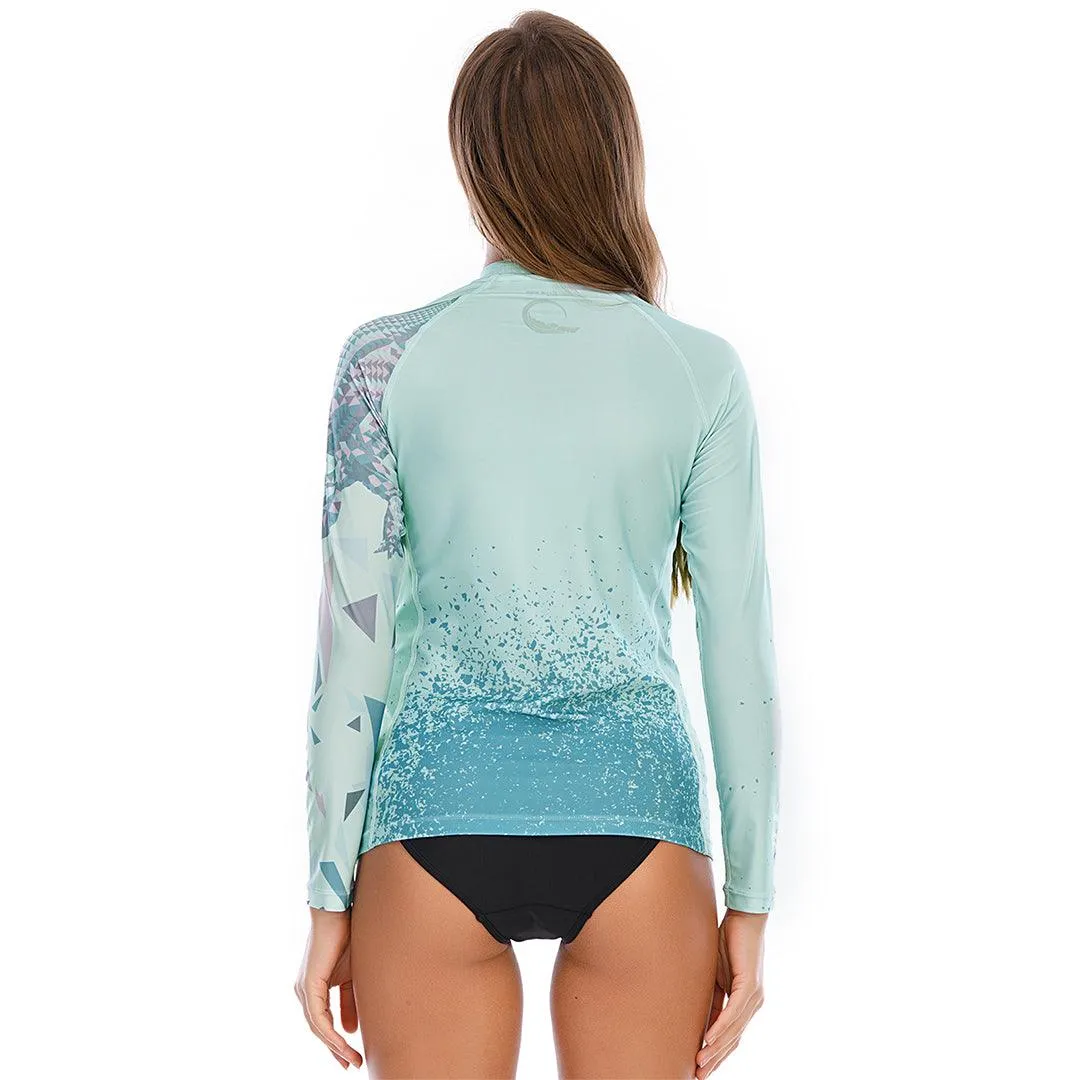 Graphic Long Sleeve Rash Guards for Women - Alligator Style
