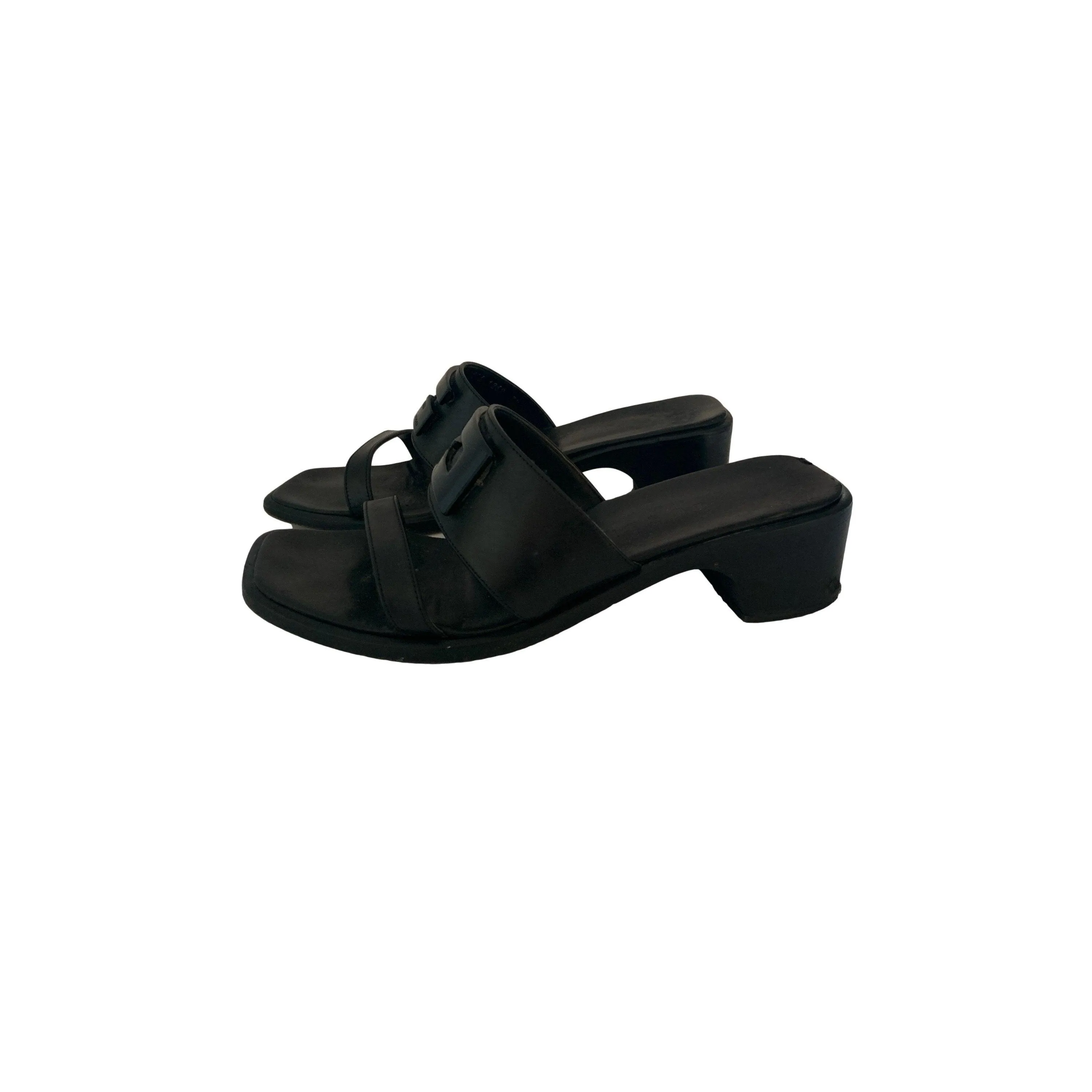 Gucci Black Logo Chunky Heels
