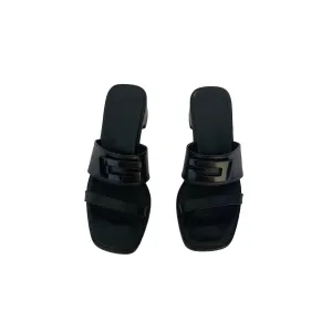 Gucci Black Logo Chunky Heels