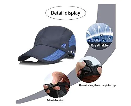 Handcuffs Unisex Cap Quick Drying Sun Hat UV Protection Sports Cap for Mens and Womens Blue