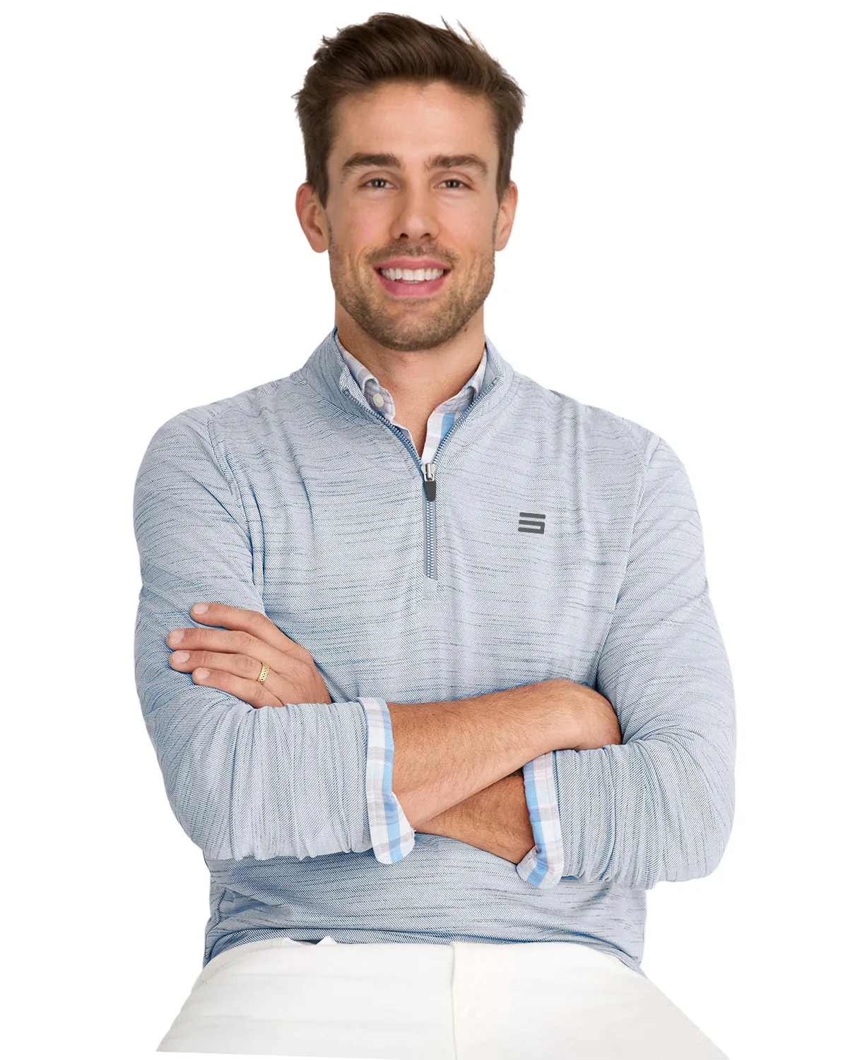 Heathered Quarter Zip Pullover Sweater