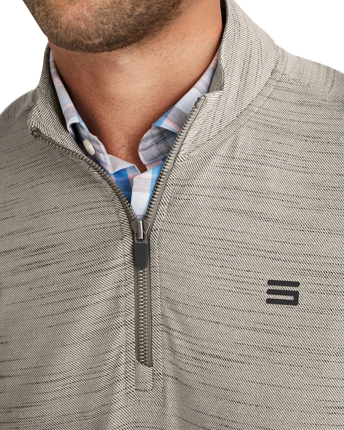 Heathered Quarter Zip Pullover Sweater