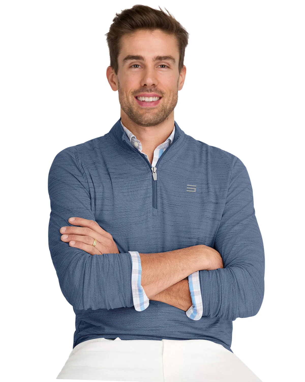 Heathered Quarter Zip Pullover Sweater