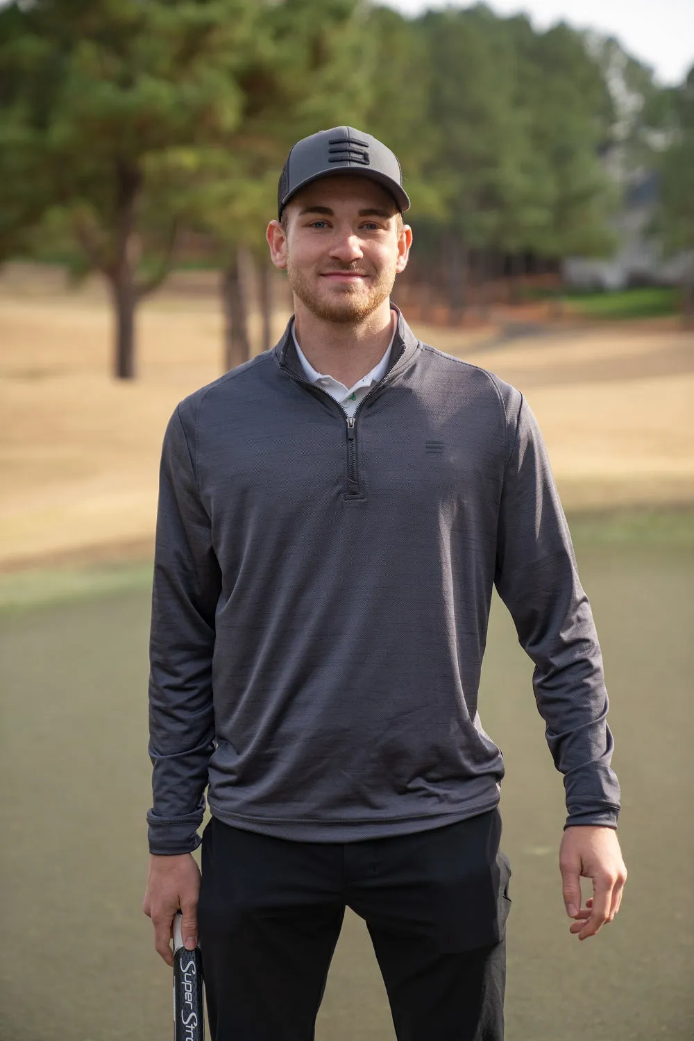 Heathered Quarter Zip Pullover Sweater