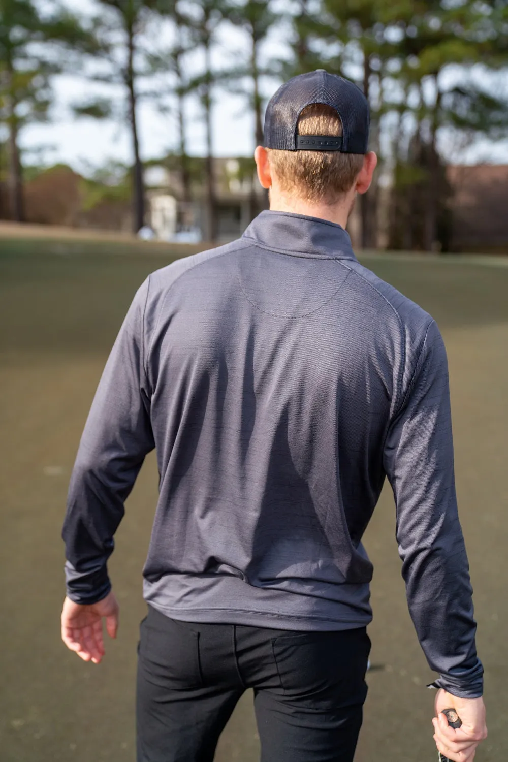 Heathered Quarter Zip Pullover Sweater
