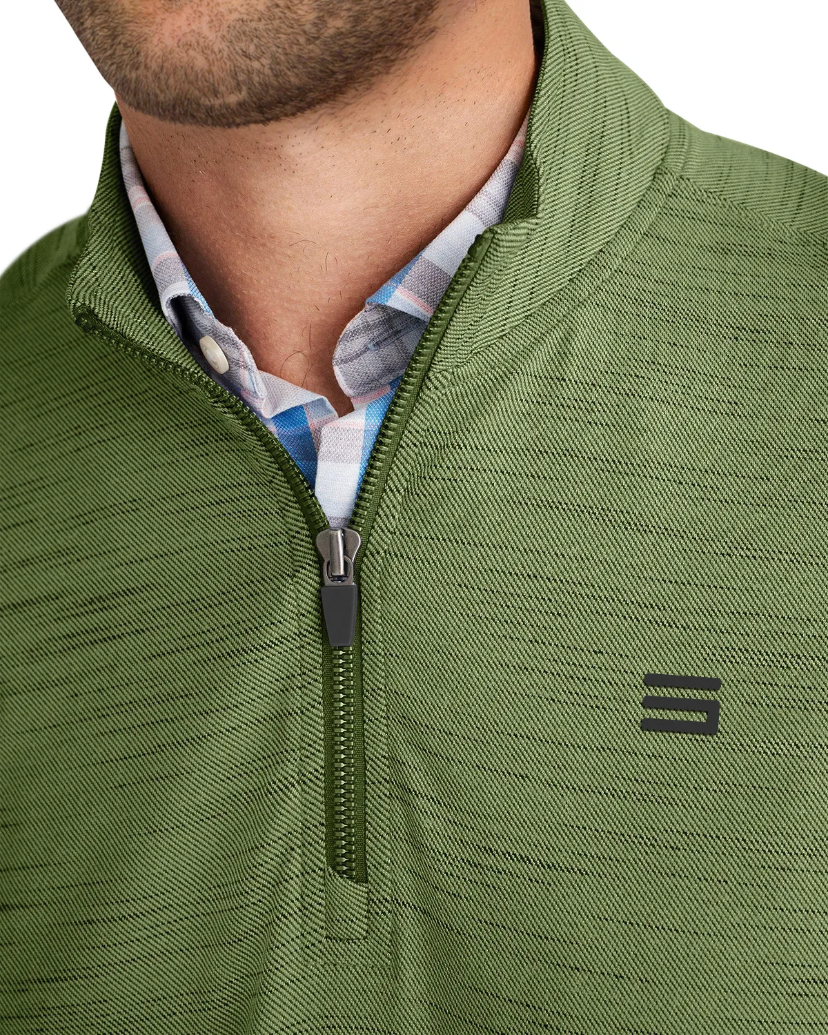Heathered Quarter Zip Pullover Sweater