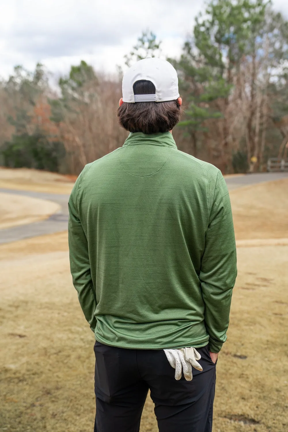 Heathered Quarter Zip Pullover Sweater
