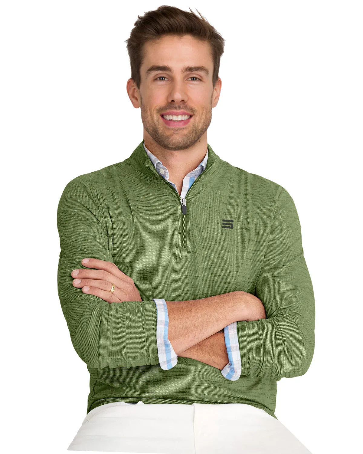 Heathered Quarter Zip Pullover Sweater