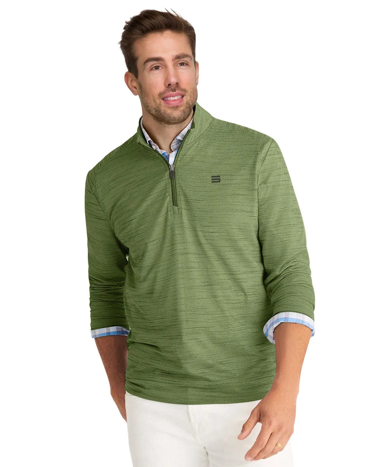 Heathered Quarter Zip Pullover Sweater