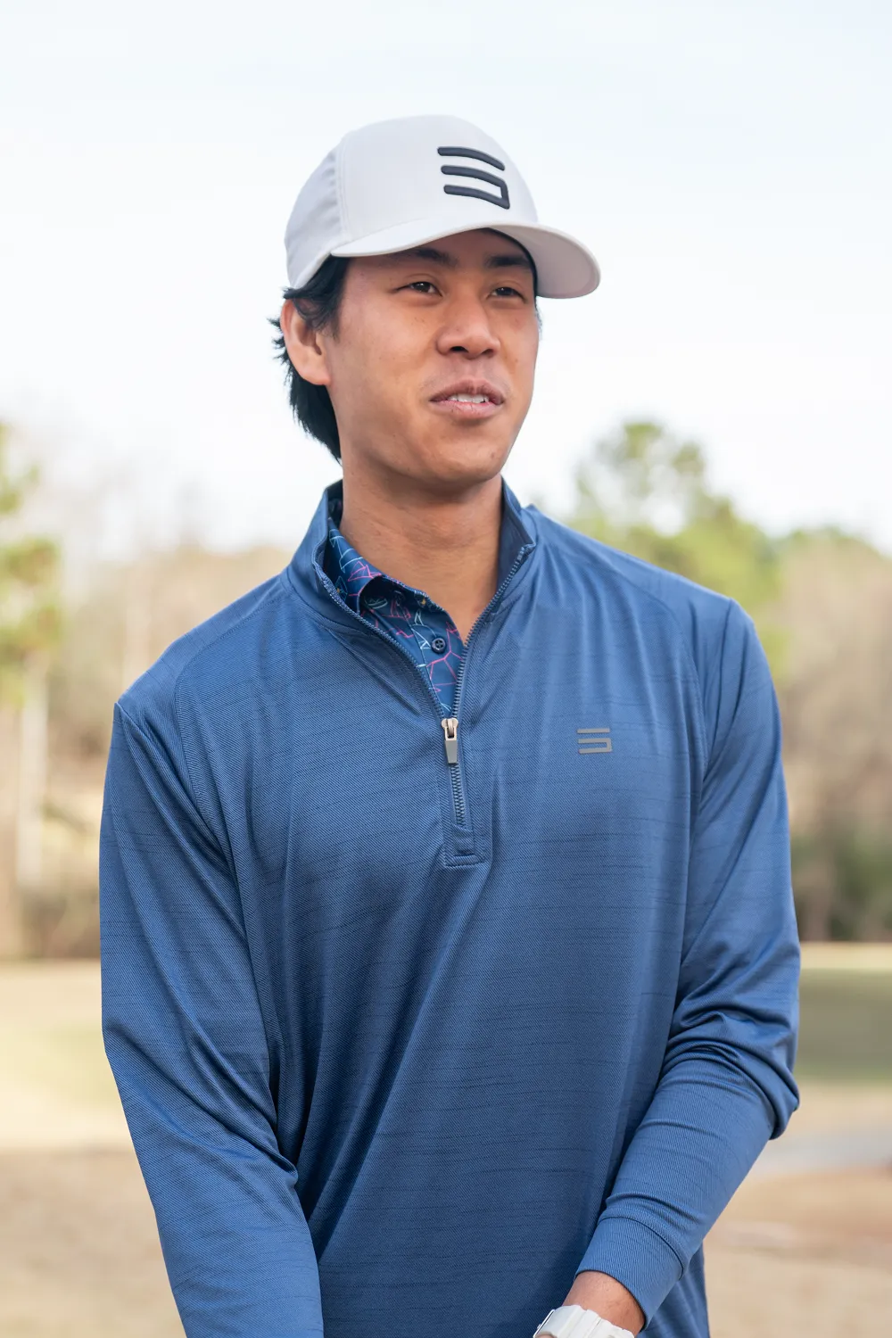 Heathered Quarter Zip Pullover Sweater