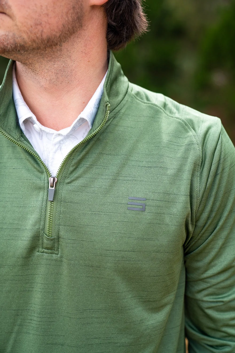 Heathered Quarter Zip Pullover Sweater