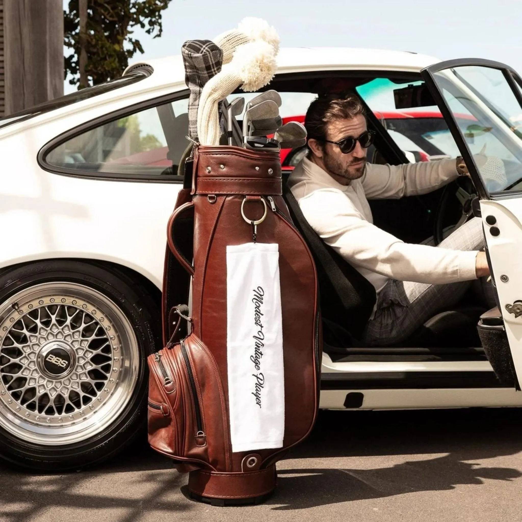 Heritage Brown Leather Golf Bag - Cart