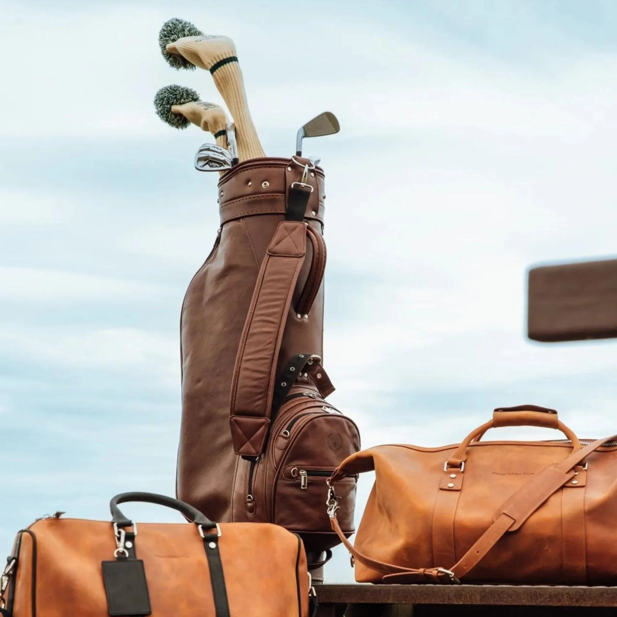 Heritage Brown Leather Golf Bag - Cart