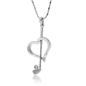 I Love Golf Diamond Pendant