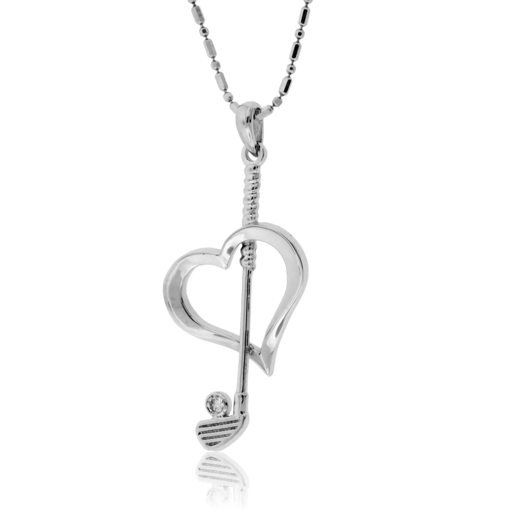 I Love Golf Diamond Pendant