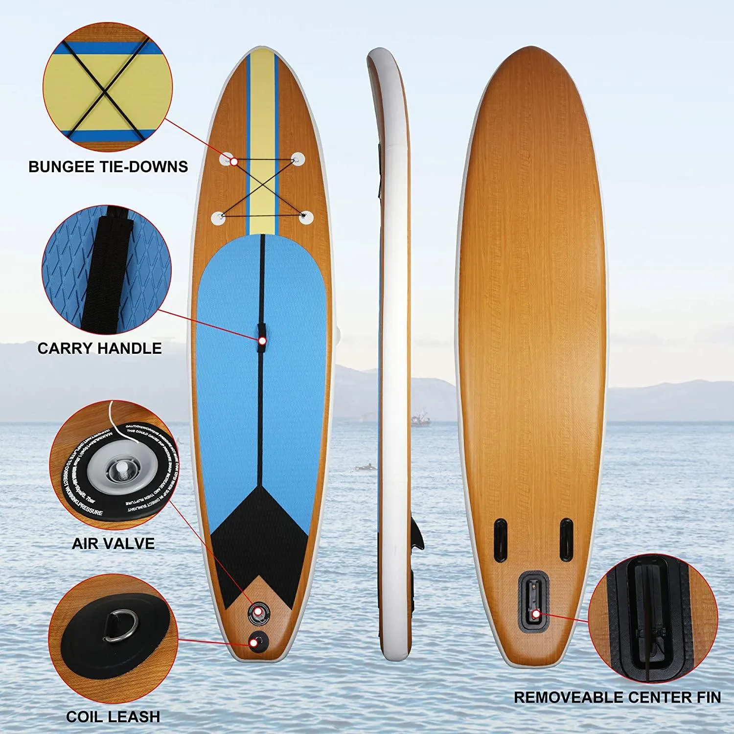 Inflatable Paddle Boards with Surf Board Accessories & Carry Bag Bottom Fin Paddling Surf Control, Non-Slip Deck