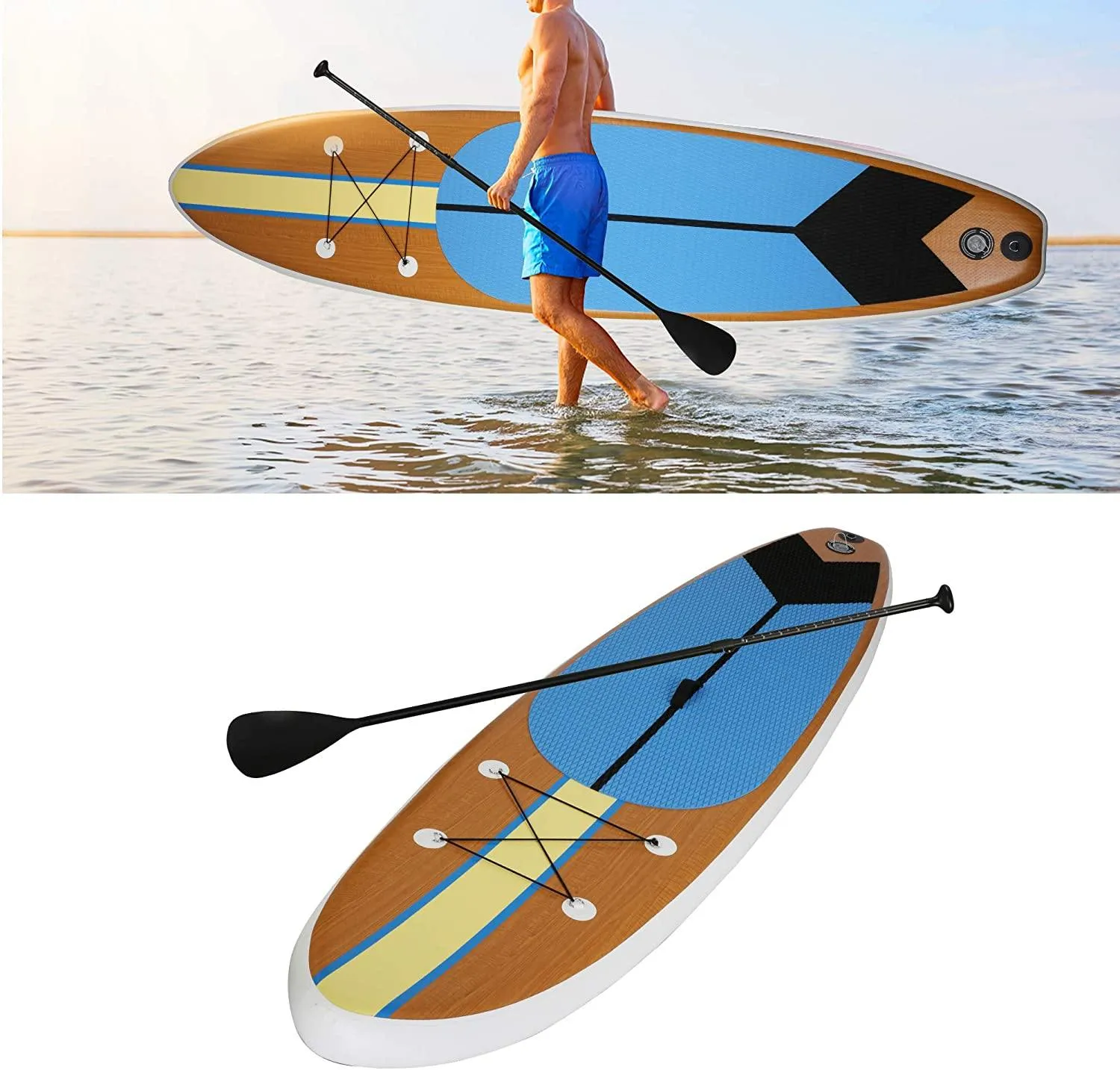 Inflatable Paddle Boards with Surf Board Accessories & Carry Bag Bottom Fin Paddling Surf Control, Non-Slip Deck