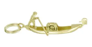 Italian Vintage Gondola Charm in 18 Karat Gold