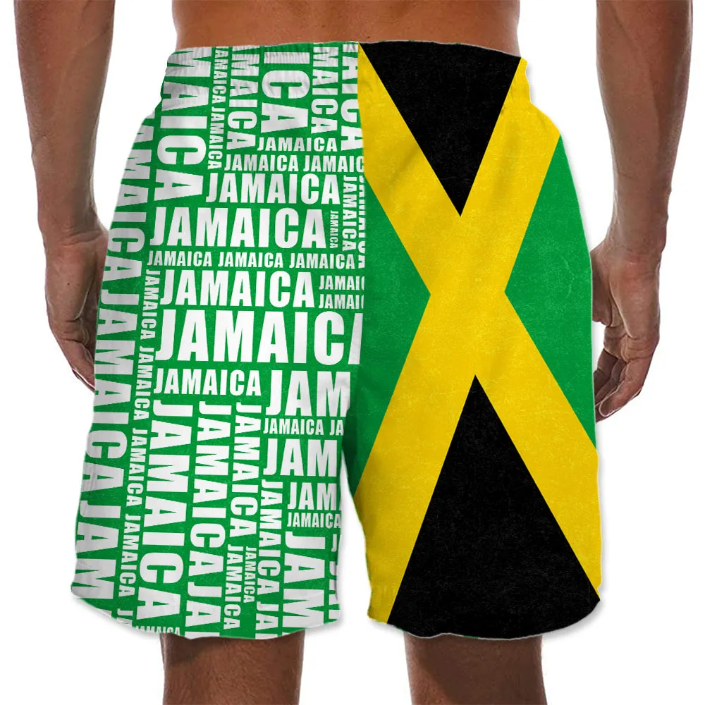 Jamaica With A Half And A Half Word Men's Beach Short