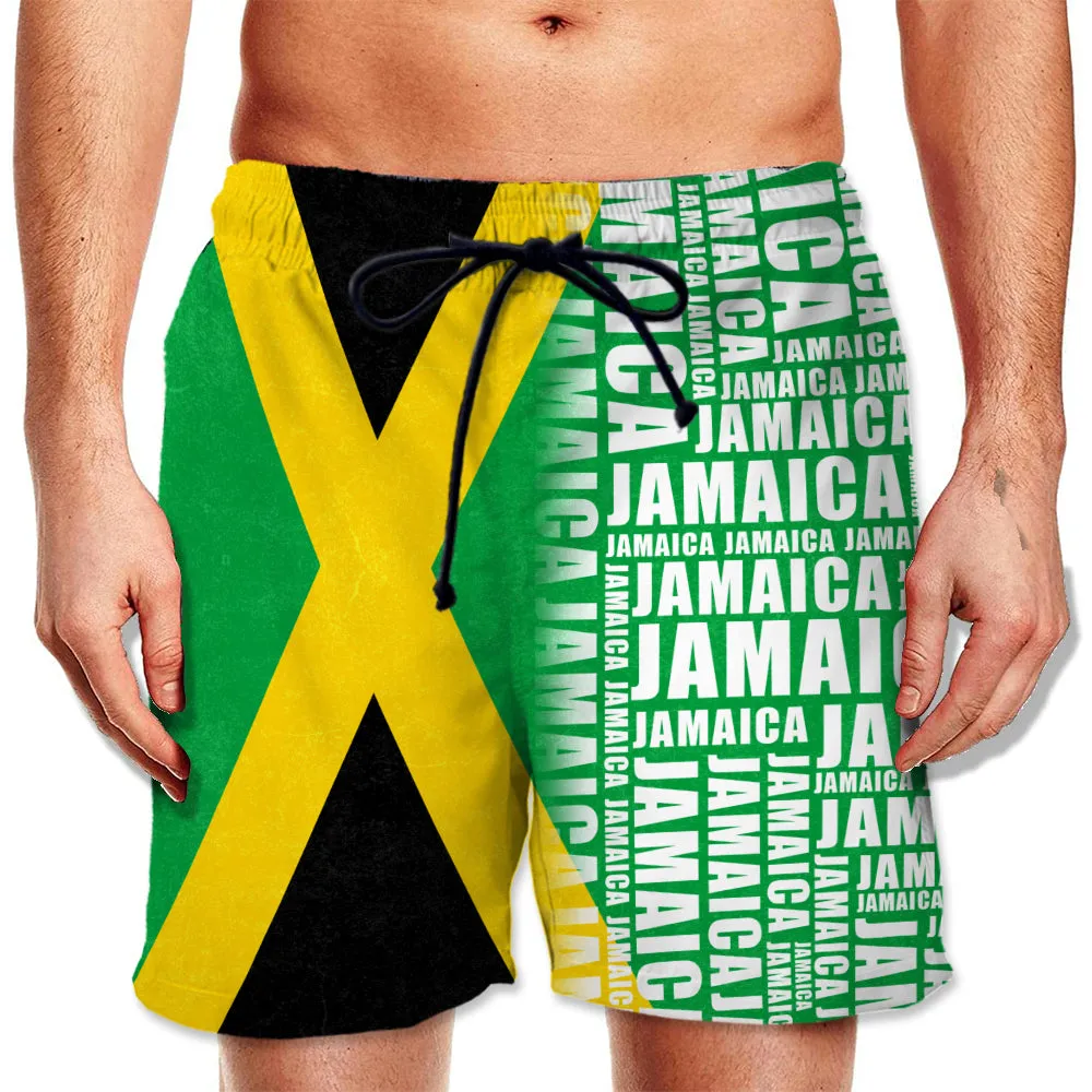Jamaica With A Half And A Half Word Men's Beach Short