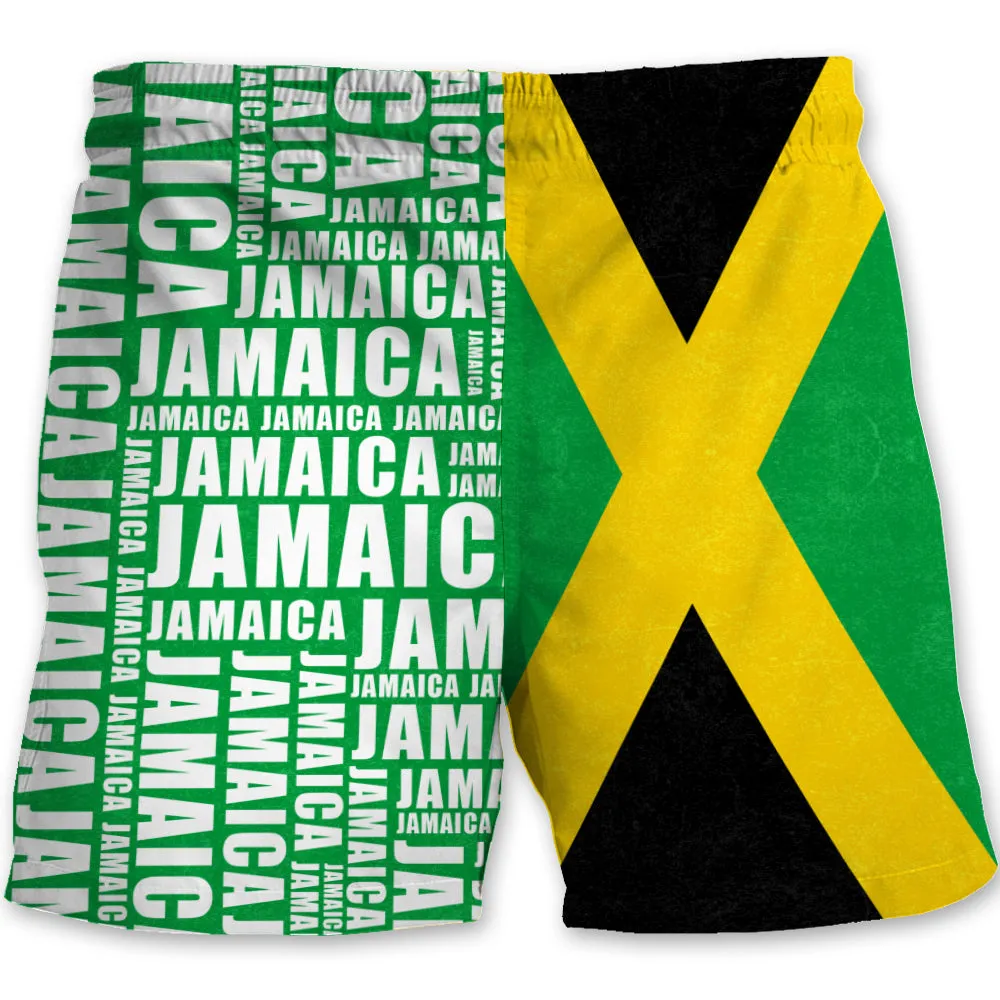 Jamaica With A Half And A Half Word Men's Beach Short