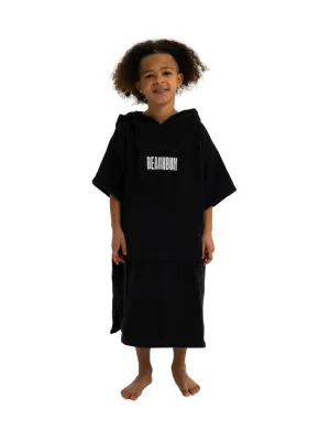 Kids Towelling Poncho - Black