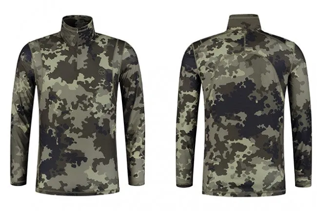 Korda Kool Quick Dry LS Zip Neck Kamo XL