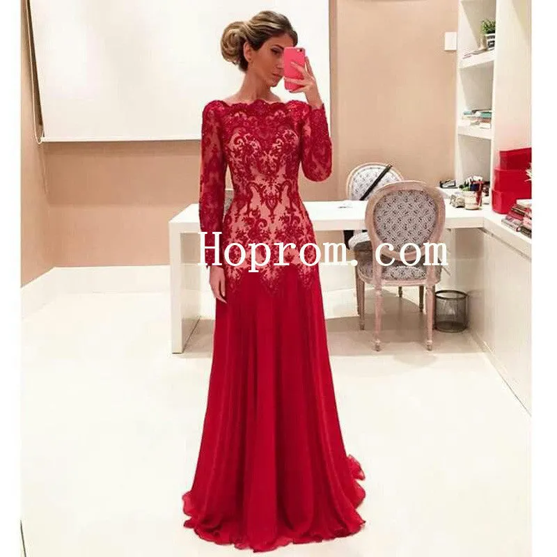 Lace Chiffon Prom Dresses,A-Line Prom Dress,Evening Dress