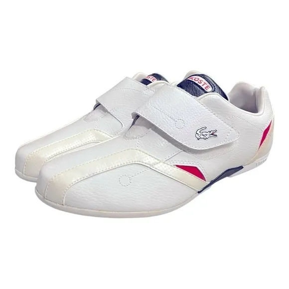 Lacoste Men’s Strap White/Navy Shoes Size 6.5 Never Worn NWOB