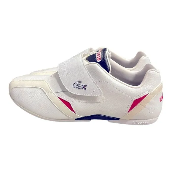 Lacoste Men’s Strap White/Navy Shoes Size 6.5 Never Worn NWOB