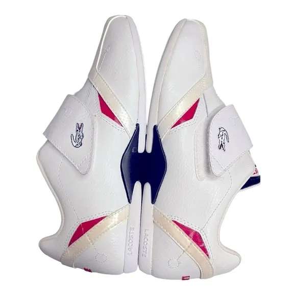 Lacoste Men’s Strap White/Navy Shoes Size 6.5 Never Worn NWOB