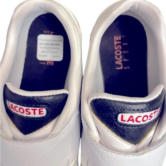 Lacoste Men’s Strap White/Navy Shoes Size 6.5 Never Worn NWOB