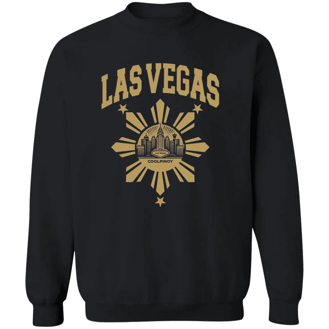 Las Vegas with Sun and Stars Unisex Crewneck Pullover Sweatshirt
