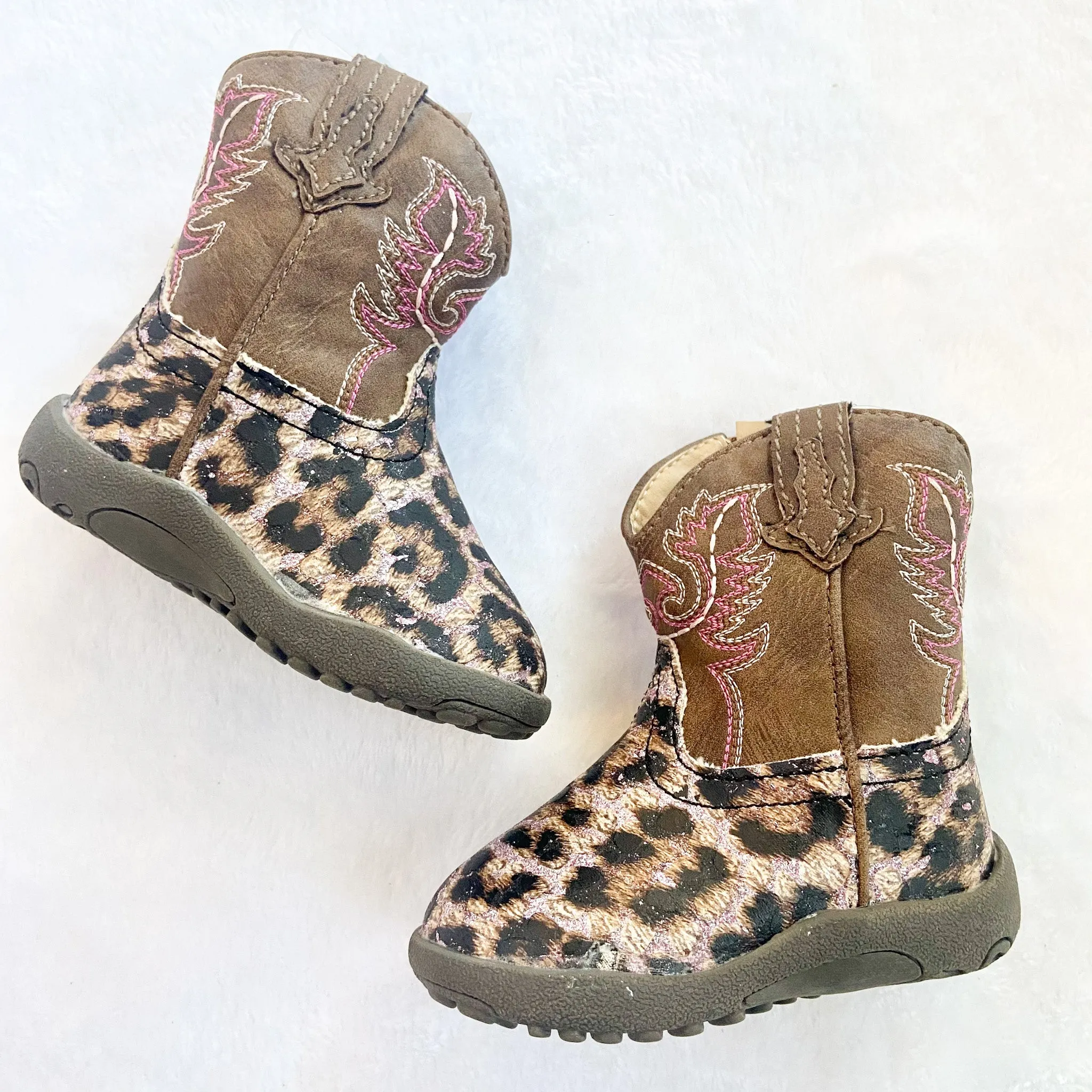 Leopard Boot | Pink Glitter