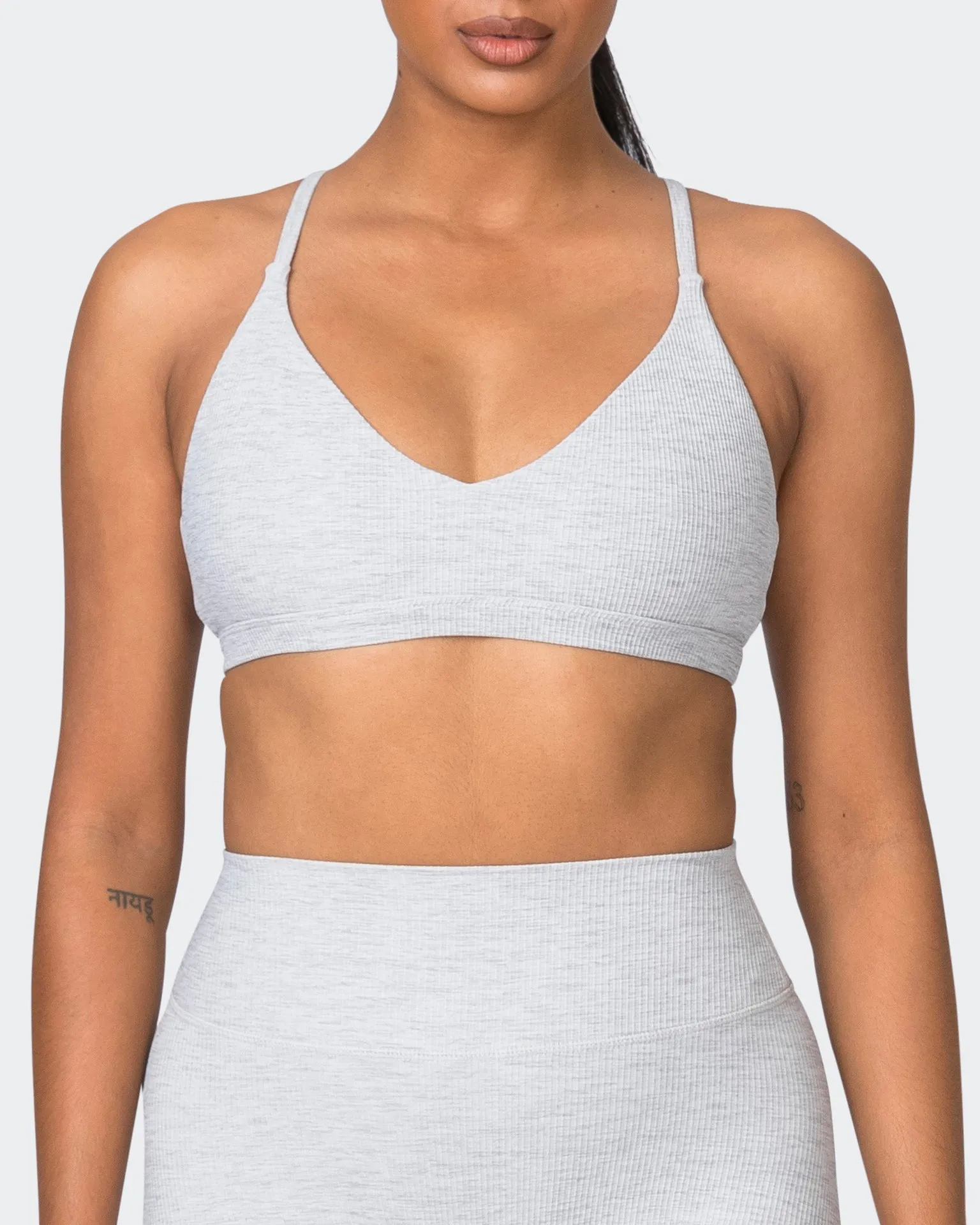 Levitate Rib Bralette - Quiet Grey Marl