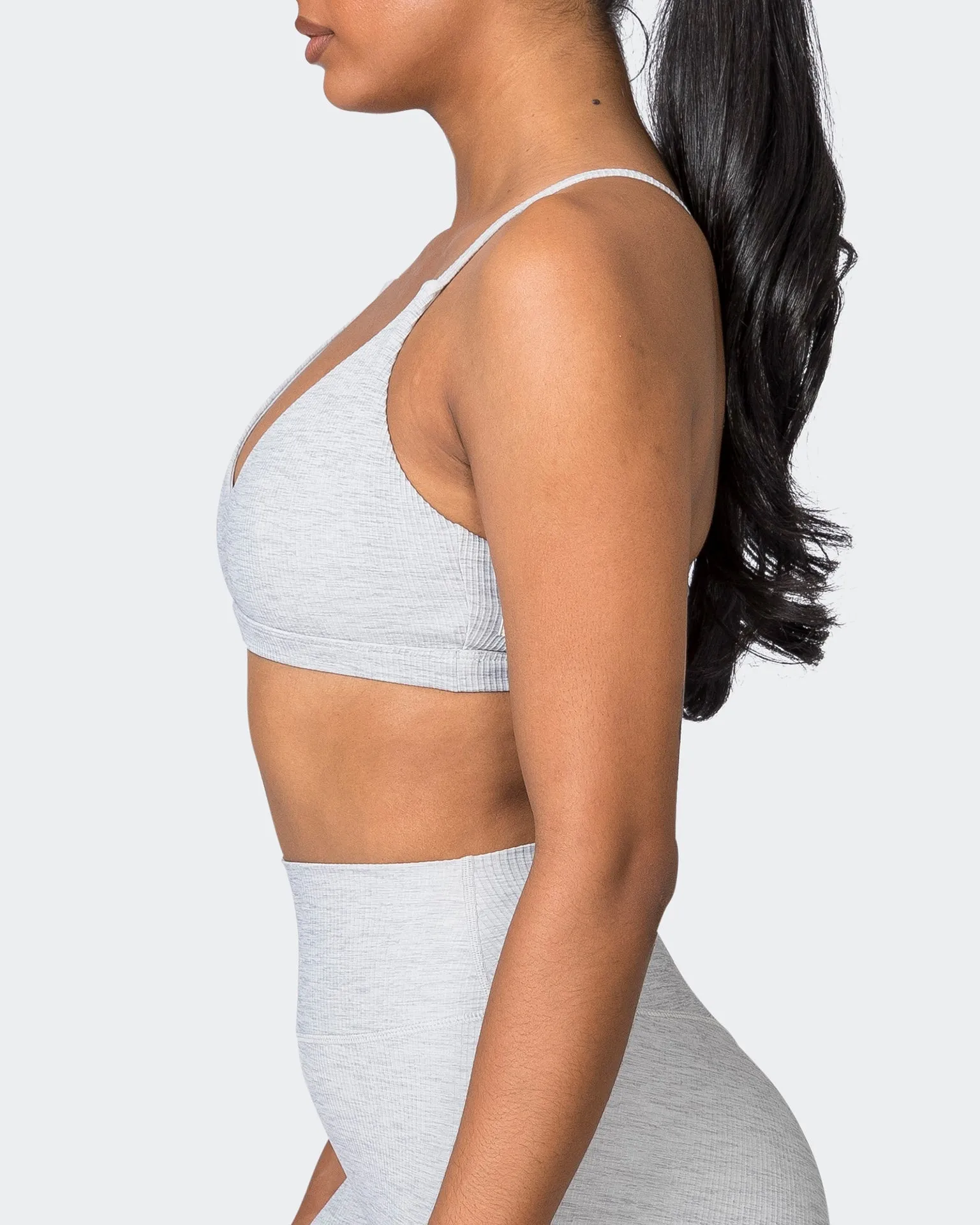 Levitate Rib Bralette - Quiet Grey Marl
