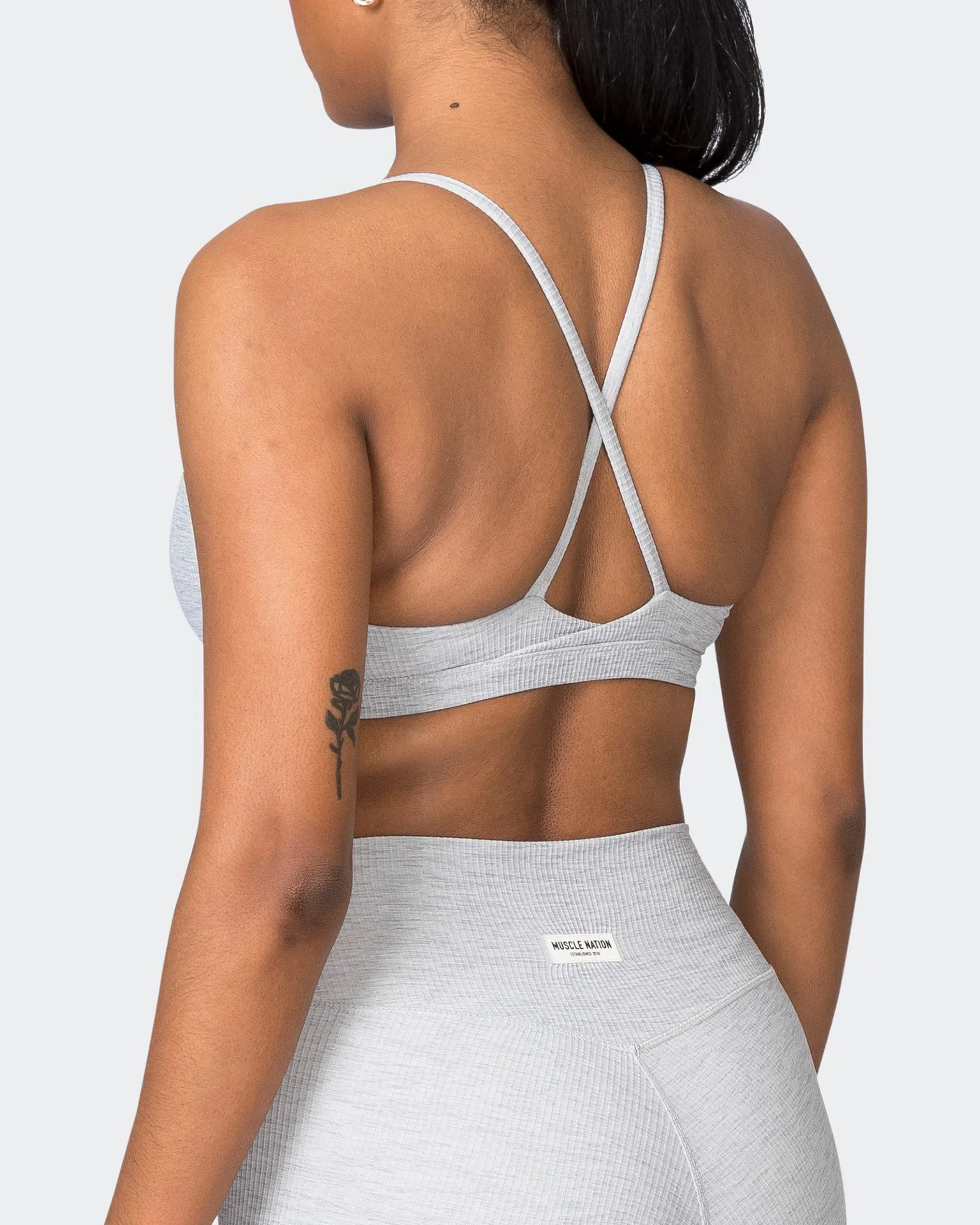 Levitate Rib Bralette - Quiet Grey Marl