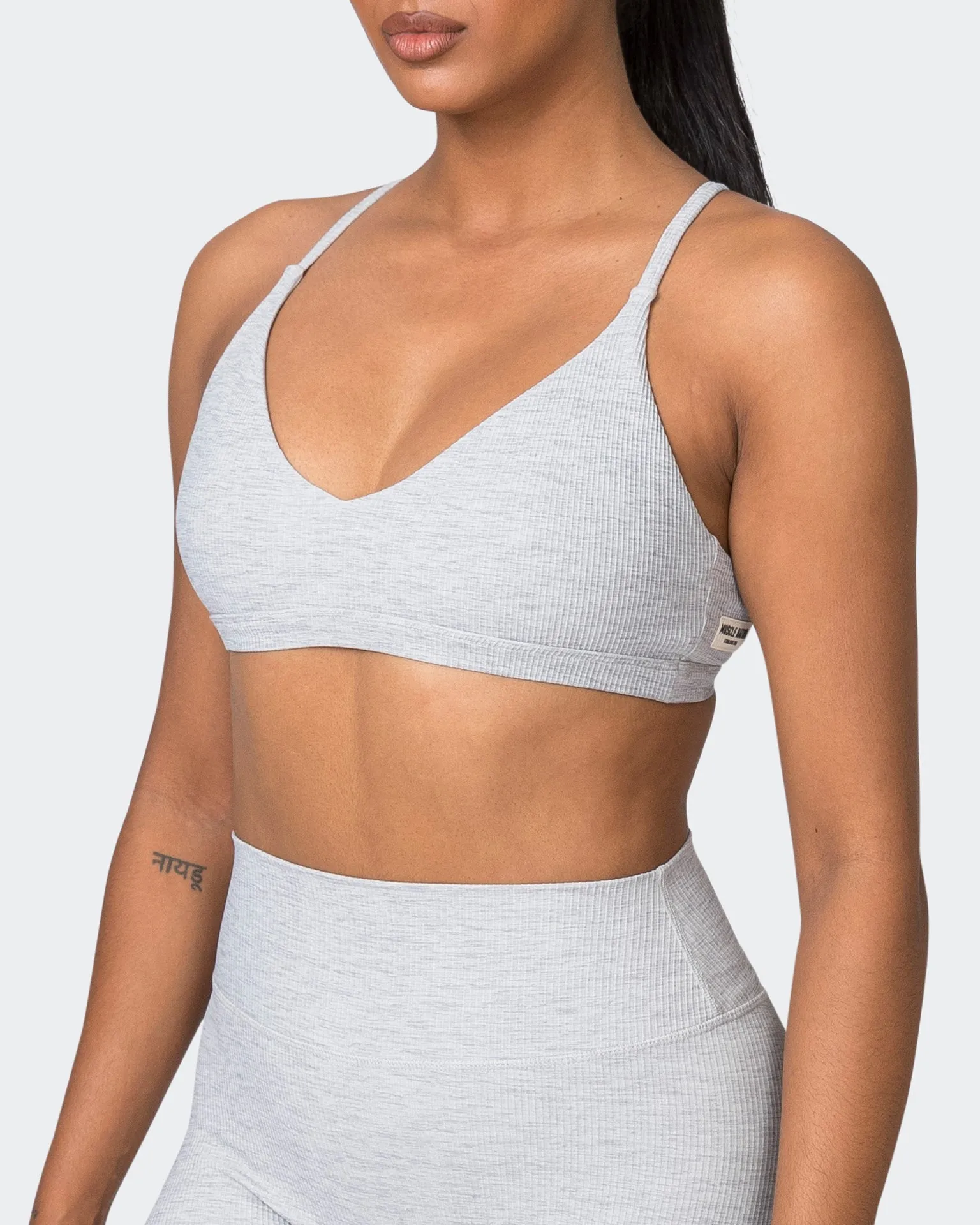 Levitate Rib Bralette - Quiet Grey Marl