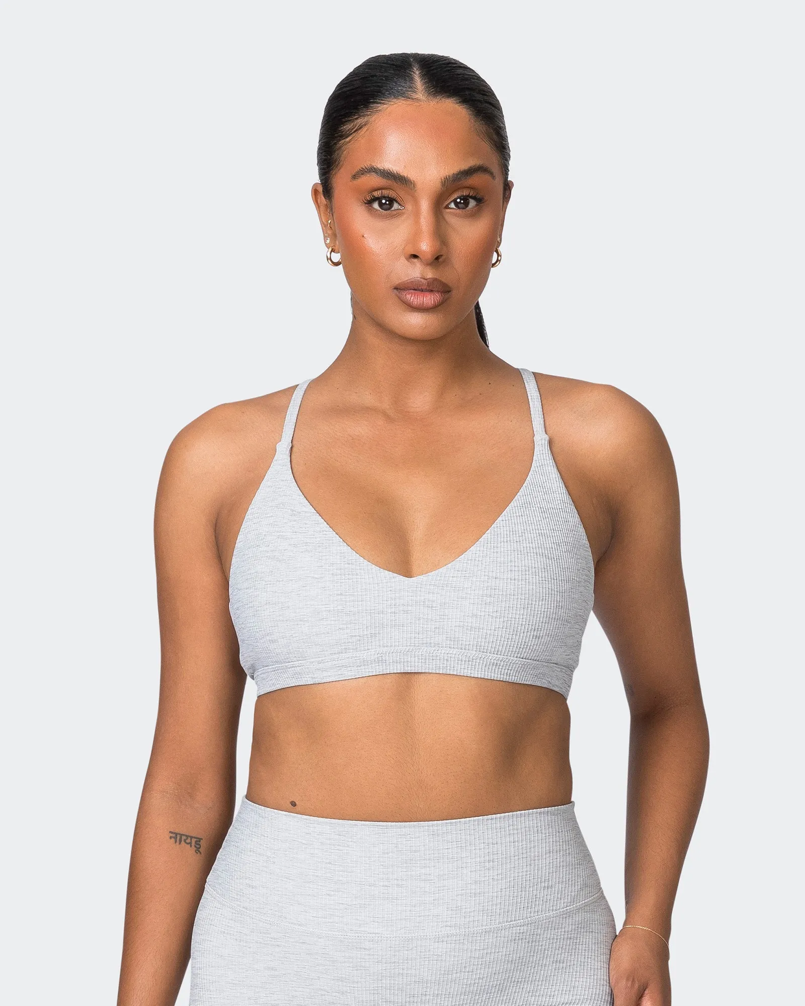 Levitate Rib Bralette - Quiet Grey Marl