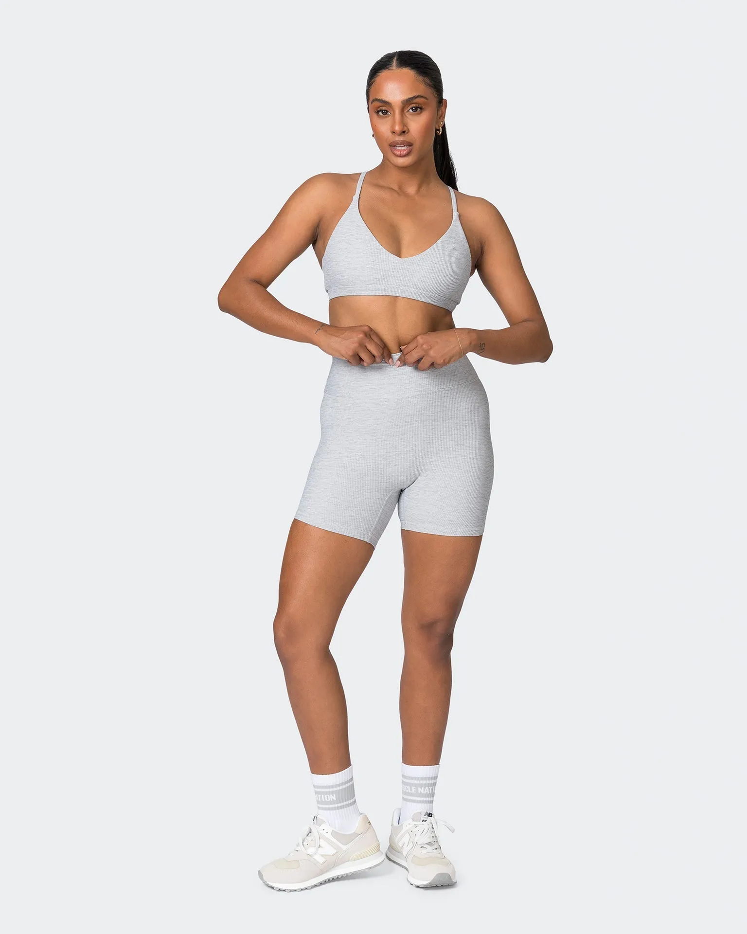 Levitate Rib Bralette - Quiet Grey Marl