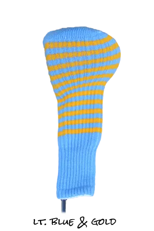 Light Blue and Gold Club Sock Golf Headcover