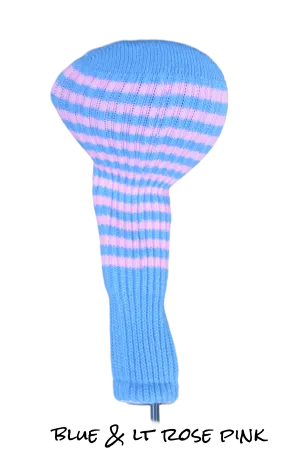 Light Blue and Light Rose Pink Club Sock Golf Headcover