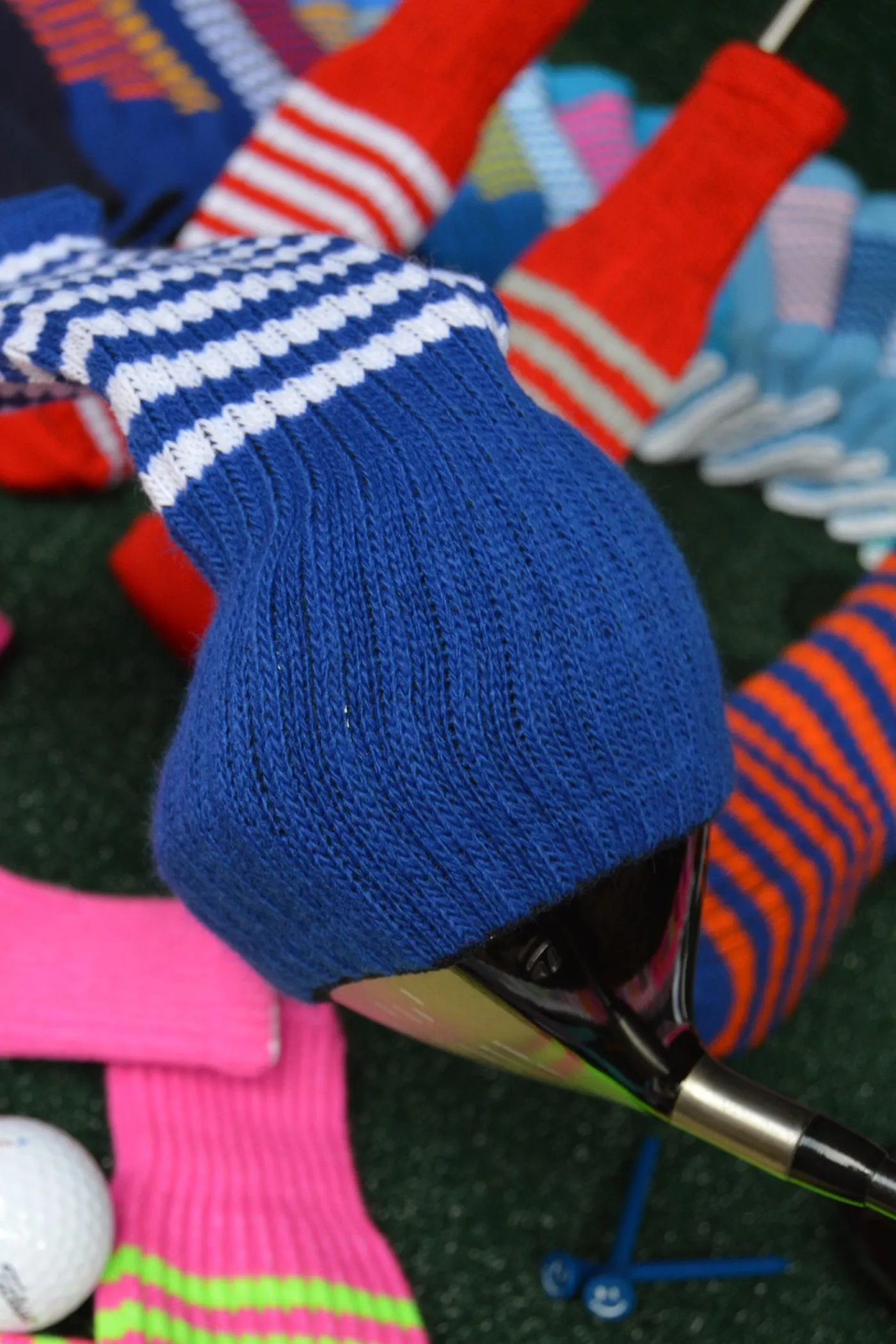 Light Blue and Light Rose Pink Club Sock Golf Headcover