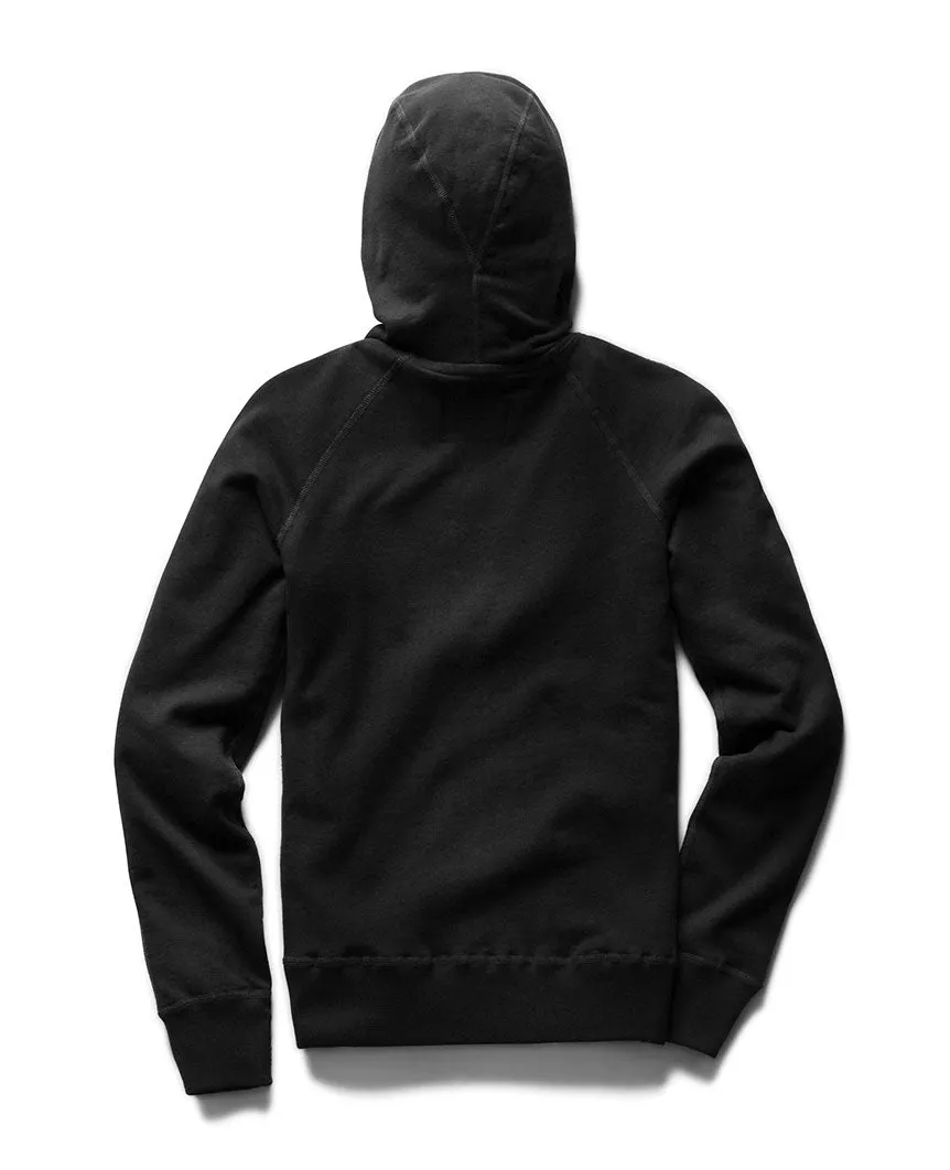 Lightweight Terry Full Zip Hoodie Black Womens
