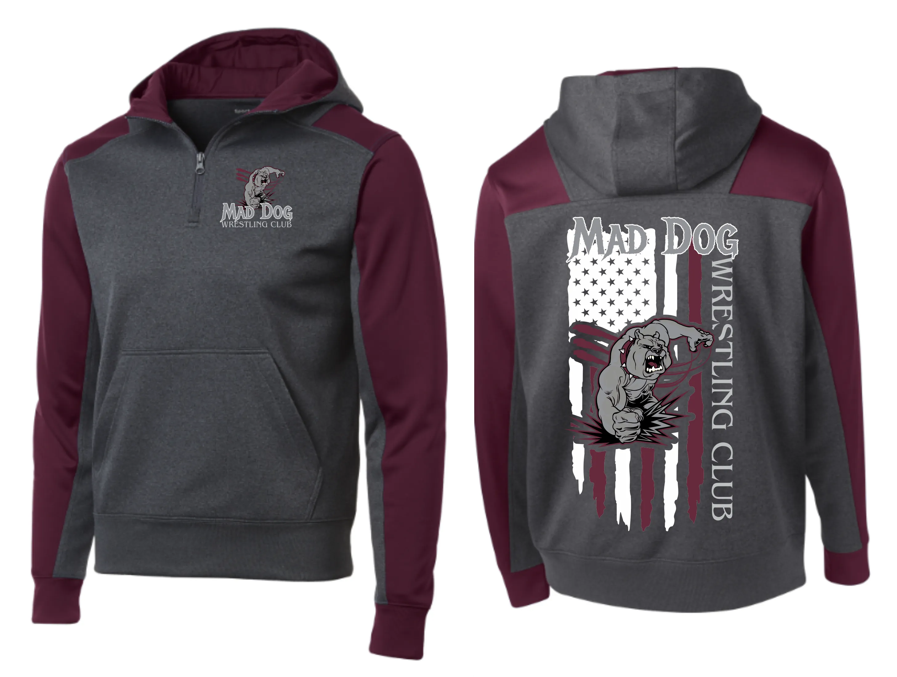 Mad Dog Flag 1/4 Zip Hoodie