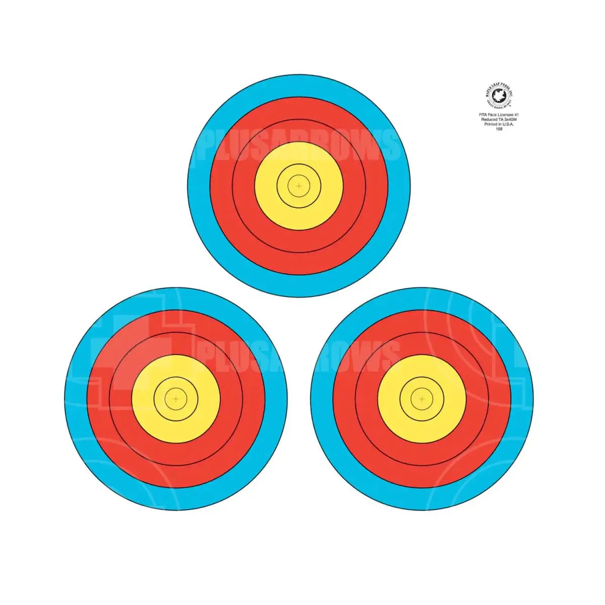 Maple Leaf 20cm Reduced IFAA/NFAA Indoor Target Face 25pk