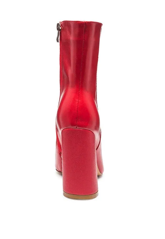 MARGEN ANKLE HIGH POINTED TOE BLOCK HEELED BOOT