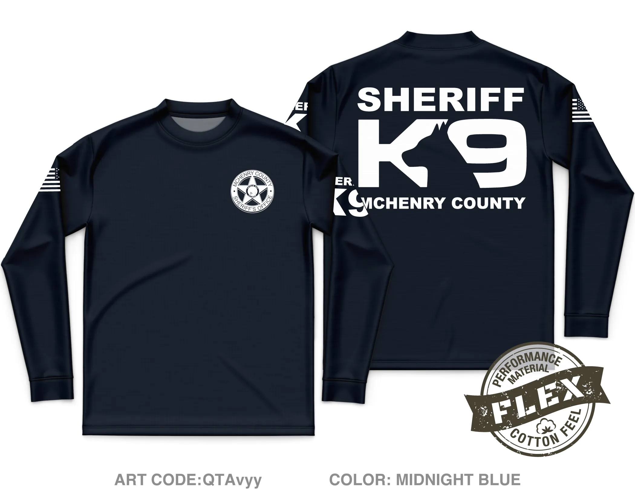MCSO K-9 Unit Fundraising Collection Core Men's LS Flex Performance Tee - QTAvyy
